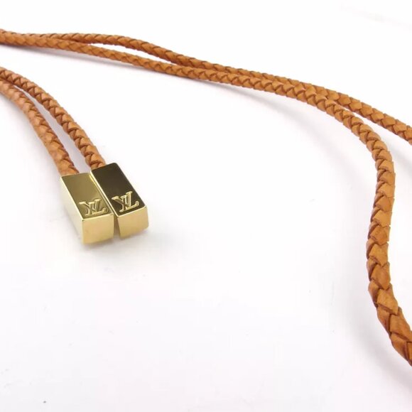 LOUIS VUITTON belt braided leather ?~ gold metal fittings Authentic USED T17850 - Picture 5 of 6